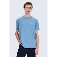 Hatemoğlu Mavi Regular Fit Bisiklet Yaka Reglan Kol Tişört
