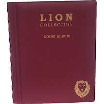 Lion Marka Madeni Para Albümü 10 Sayfa - 120 Cepli Bordo