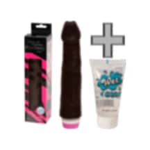 Hızlı Express 23 Cm Titreşimli Realistik Zenci Vibratör + 50 Ml Kaydırıcı Jel