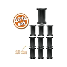 Plastik Ayak Jumbo Siyah Yuvarlak Tabla 10cm 10'lu Set Çok Renkli Diğer