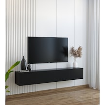 Duvara Monte Modern Minimalist Siyah Tv Ünitesi Mdf 160 Cm