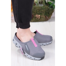 Fort King Diya Anatomik Rahat Esnek Memory Foam Taban Sabo Terlik Kadın Terlik Gri - Pembe