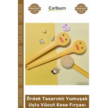 Kese Peeling Etkili Banyo Sırt Masajı Uzun Ördek Tasarımlı Yumuşak Uçlu Vücut Kese Fırçası Çok Renkli