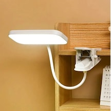 Dofolink Usb Şarjlı 3 Seviye Parlaklık Ayarlı Led Okuma Lambası - Göz Koruyucu, Masaüstü/yatak Odası Kullanıma Uygun, Esnek Boyun Ve Klemeli Tasarım Beyaz