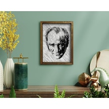 Bk Home Atatürk Tasarımlı Doğal Masif Ahşap Çerçeveli Tablo-40 (551056394)