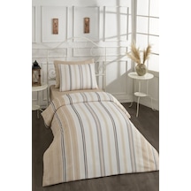 Asos Tek Kişilik Pamuklu Nevresim Seti 160x220 Krem