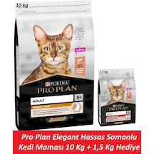 Pro Plan Elegant Hassas Somonlu Kedi Maması 10 Kg + 1,5 Kg Hediye