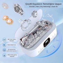 Ultrasonik Temizleme Cihazı 400ml Makyaj Fırçası, Gözlük, Takı & Saat Temizleyici Dijital Zaman Ayarlı Derin Temizlik