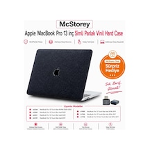 Macbook Pro 13 Kılıf Simli Sert Koruyucu Hard Case, A1706 A1708 A1989 A2159 A2251 A2289 A2338 M1 M2 Uyumlu Siyah Belirtilmemiş
