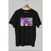 Noıssey -wed Boku No Hero Academia Baskılı Oversize T-shirt Tişört Sokak Tarzı Siyah