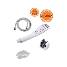 Wuvera Banyo Duş Başlığı Fiskiyesi Telefonu Oval Başlık Beyaz Duş Seti Beyaz