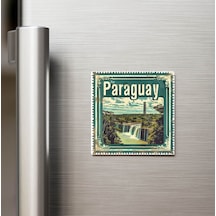 Paraguay Paraguay - Posta Pulu Temalı Ülke - Baskılı Buzdolap Magneti Kare - 9x9 Cm