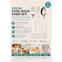 Fabler Çocuk Çatal Kaşık Bıçağı Gümüş - 886628077 Gümüş