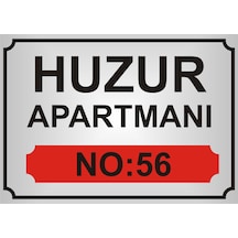 Apartman İsim Tabelası Mod2 Aliminyum AYNALI Gümüş  Metal Levha