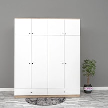 Home 8 Kapaklı 2 Çekmeceli Yüklük Dolap Mdf Beyaz