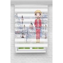 Perdeoutlet38 Baskılı Renkli Sokak Ve Kız Dijital Baskılı Zebra Perde-cocuk Odası-stor Perde Model:pz-942 Çok Renkli