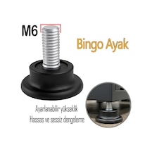 Bingo Rotil Ayak Ayakları M6 Civatalı 6 Mm Siyah Profil Ayağı 2.5 Cm
