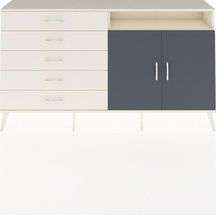 Arges Konsol 2 Raflı 5 Çekmeceli 2 Kapaklı 176x30x99 Aytaşı-antra Aytaşı-antrasit/aytaşı
