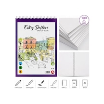 Lona Lucy A4 Spiralli Eskiz Defteri, 100 Gr/m² Kalın Kağıt, 50 Yaprak, Çizgisiz, Karakalem Ve Teknik Çizim İçin, 21x29.7 Santimetre
