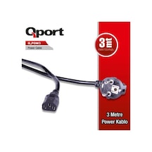 QPORT Q-POW3 QPORT Q-POW3 3 METRE PC POWER KABLOSU