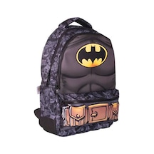 Batman Okul Çantası Siyah Çift Bölmeli Çok  Renkli