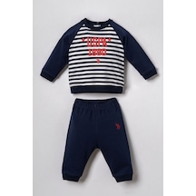 U.S. Polo Assn. Erkek Bebek Stripes Lacivert Uzun Kol Pijama Takım Usb3164-c-v1 Usb3164-c-v1