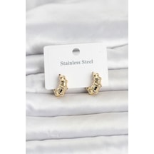 316l Çelik Gold Renk Halka Model Kadın Küpe Tj-bkp11834 Çok Renkli