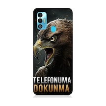 Tecno Spark 7t Uyumlu Bakışlarda Kartalın Sertliği Desenli Silikon Kılıf Çok Renkli