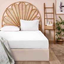 Tek Kişilik Lastikli Otel Tipi Pamuk Saten Beyaz Çarşaf Takımı Orkide Home Collection Beyaz
