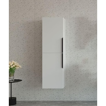 Orka Pure 40 Cm Mat Beyaz Banyo Çamaşır Boy Dolabı Teak