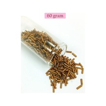 Uzun Boru Kesme Boncuk Çap 2mm Uzunluk 10 Mm - 60 Gram - Koyu Altın - Bnc265 Diğer