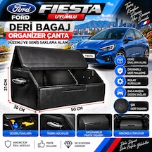 Ford Fiesta Uyumlu Oto Bagaj Organizeri Deri Bagaj Kutu Çanta 1