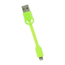 Goji Fit 8cm Apple Uyumlu iOS Lightning Şarj + Veri Kablosu Yeşil