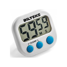 Biltek Hom-001 Beyaz Zamanlayıcı Büyük Rakamlı Dijital Mutfak Saati, Yüksek Sesli Alarm, Manyetik Arka Taraf, Aya