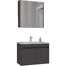 Orka Side 65 Cm Kapaklı Antrasit Banyo Dolabı Takımı Çok Renkli