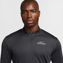 Nike Dri-fıt Pacer Flash 1/2 Fermuarlı Uzun Kollu Reflektörlü Erkek Koşu Üstü Füme - Gri
