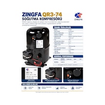 Zingfa Qr3-74 R404a 380v Trifaze Sanayi Tipi Soğutma Kompresörü Siyah
