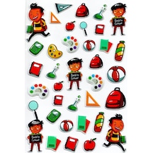 Sticker Kabartmalı A4 Boyutunda Stiker Defter, Planlayıcı Etiket - Lim104 - Okul, Ders
