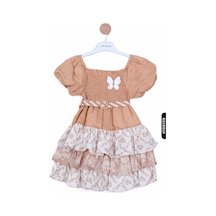 Xo Kids Kız Çocuk Elbise 4-8 Yaş 23108 Kahverengi