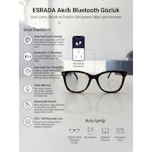 Esrada Akıllı Bluetooth Gözlük Sesli Çeviri, Müzik Ve Telefon Görüşmesi Mavi Işık Korumalı Es203 C02 53-18-140