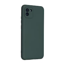 Samsung Galaxy Uyumlu - A03 Kılıf Nano İçi Kadife Silikon - Koyu Yeşil