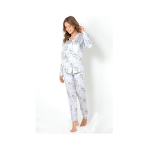 Miorre Doremi Blue Grace Uzun Kollu Bayan Pijama Takımı 001
