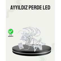 Hubrendy Tekno Prizli Yıldız Ay Perde Led Işık Ev Ve Organizasyon Dekoru