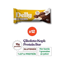Delly Muz Aromalı Çikolata Kaplı Yüksek Protein Bar 12 x 40 G