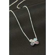 Papatya Zirkon Taşlı Kolye - Gümüş Rengi N145 62860084