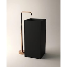 Quadra Mat Siyah Monoblok Lavabo Renkli