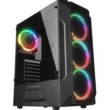 Rampage Fusion 600 W 80+ Bronze Mesh Panel Temperli Camlı Rainbow Fanlı Oyuncu Kasası Siyah