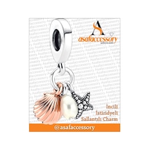 İncili İstiridyeli Sallantılı Charm Gümüş