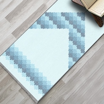 Evaşk Namazlık Dokuma Halı Kaymaz Muslumana Seccade 66x113 MAVİ EVAŞK607A66