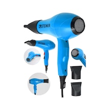 Steiner Alman 3600 Watt Profesyonel Saç Kurutma Makinesi Fön Makinesi Ac Motor Ms-9001 Mavi + 2 Adet Başlık
